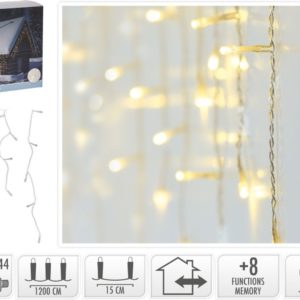 IJspegel verlichting 360 LED - warm wit - Lichtfuncties - Timer - Transparant snoer