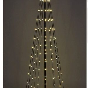 Kerstboom - Vlaggenmast - 210cm - 370 LED - Zwart Frame - Warm Wit