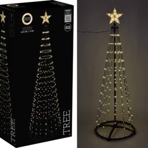 Kerstboom - Vlaggenmast - 300cm - 550 LED - Zwart Frame - Warm Wit