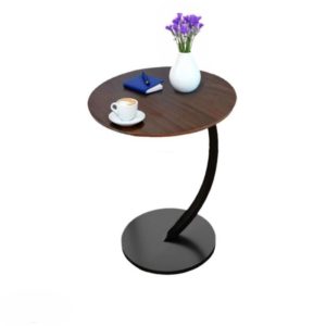 Ceruzo Bijzettafel - Bruin - rond 40 cm - hoog 60 cm