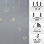 Kerstverlichting Lichtgordijn -Sterren - Sneeuwvlokken - 120x120cm - op batterijen
