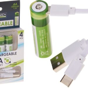 Oplaadbare AA Batterijen - USB - 1200mAh - 4 Stuks