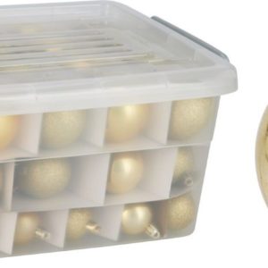 Kerstballen Set Goud - 70 Stuks - Kunststof  - Opbergbox