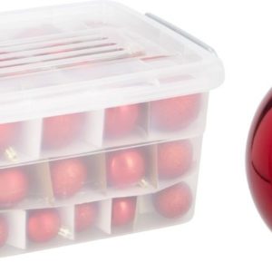 Kerstballen Set Rood - 70 Stuks - Kunststof  - Opbergbox