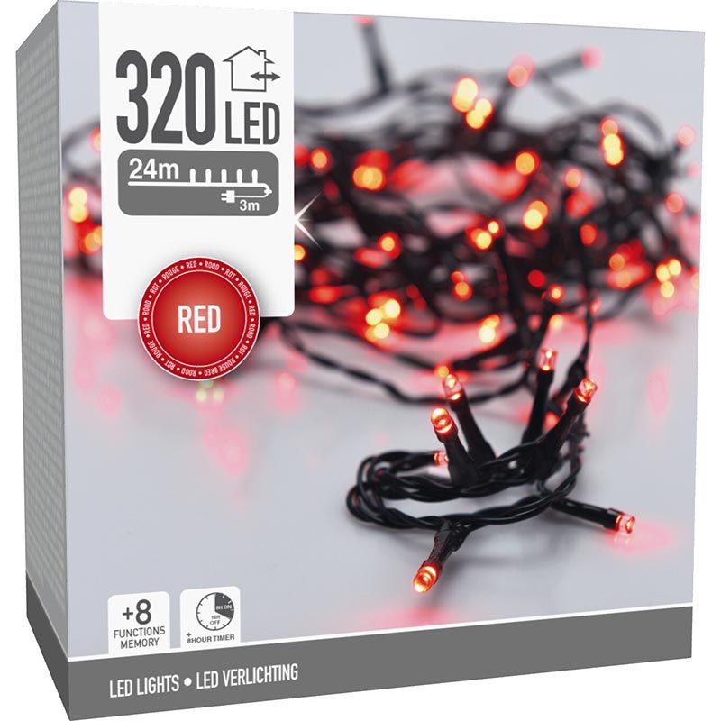 Kerstverlichting 320 led- 24m - rood - Timer - Lichtfuncties - Geheugen - Buiten Kerstverlichting 320 led- 24m - rood - Timer - Lichtfuncties - Geheugen - Buiten - Afbeelding 3