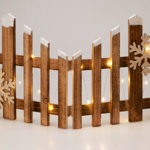 Kersthek 76cm - met led verlichting - hout