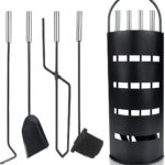 Ceruzo Openhaardset RVS zwart - 5 delig