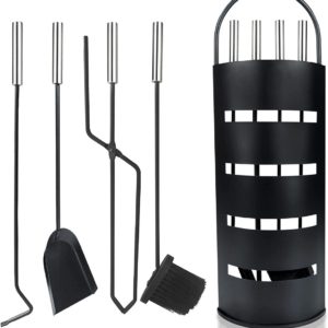 Ceruzo Openhaardset RVS zwart - 5 delig