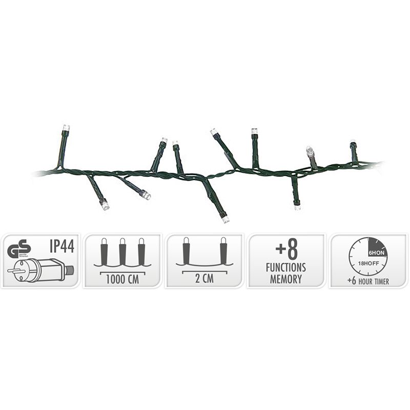 Micro Cluster met Haspel - 500 LED - 10 meter - met timer - wit Micro Cluster met Haspel - 500 LED - 10 meter - met timer - wit - Afbeelding 2