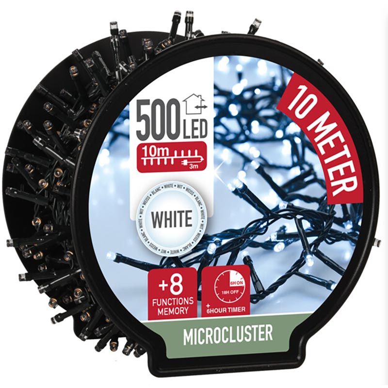 Micro Cluster met Haspel - 500 LED - 10 meter - met timer - wit Micro Cluster met Haspel - 500 LED - 10 meter - met timer - wit - Afbeelding 3