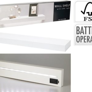 Wandplank met LED verlichting - Wit
