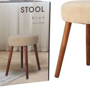 Bijzetkrukje - creme wit - 45cm