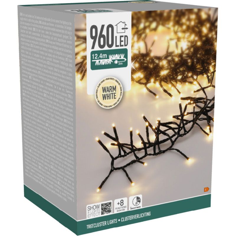 Treecluster Kerstboomverlichting - 960led - warm wit Treecluster Kerstboomverlichting - 960led - warm wit - Afbeelding 2