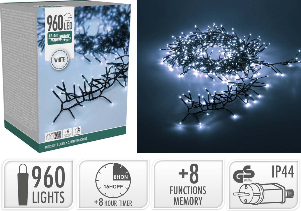 Treecluster Kerstboomverlichting - 960led - Wit Treecluster Kerstboomverlichting - 960led - Wit