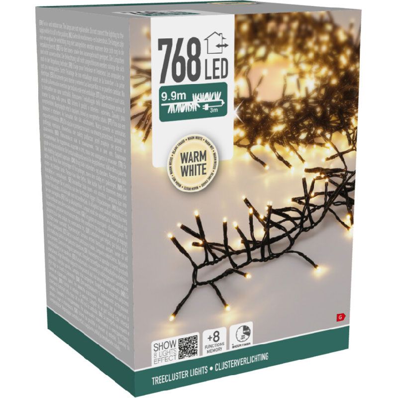 Treecluster Kerstboomverlichting - 768led - warm wit Treecluster Kerstboomverlichting - 768led - warm wit - Afbeelding 2