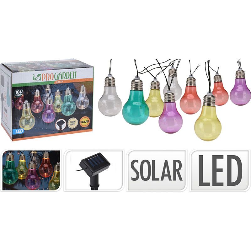 Feestverlichting - Solar Lamp - 10 LED Lampen - Multicolour Feestverlichting - Solar Lamp - 10 LED Lampen - Multicolour - Afbeelding 3