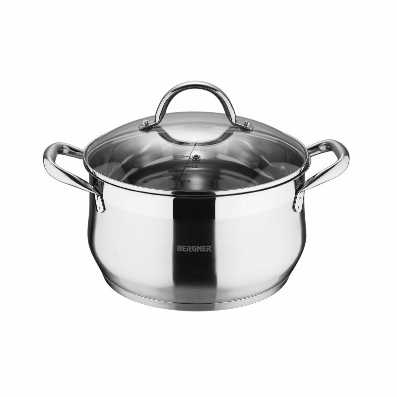 Bergner RVS Pannenset Gourmet - 4 Kookpannen met Deksels - Inductie Bergner RVS Pannenset Gourmet - 4 Kookpannen met Deksels - Inductie - Afbeelding 4