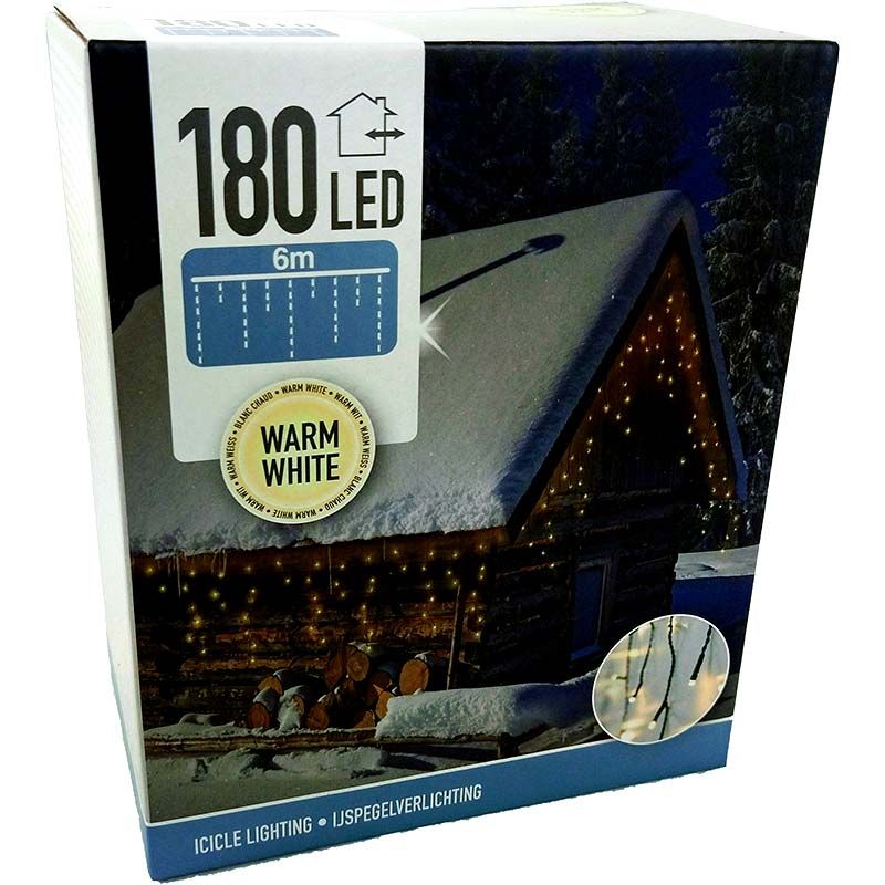 IJspegel verlichting 180 LED's - 6 meter - warm wit IJspegel verlichting 180 LED's - 6 meter - warm wit - Afbeelding 4