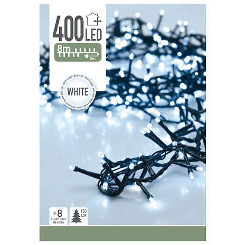 Micro Cluster 400 LED's - 8 meter - wit - 8 functies + geheugen Micro Cluster 400 LED's - 8 meter - wit - 8 functies + geheugen - Afbeelding 3