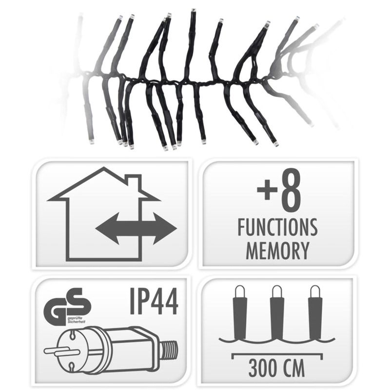 Clusterverlichting - 384 LED - 2.8m - wit Clusterverlichting - 384 LED - 2.8m - wit - Afbeelding 3