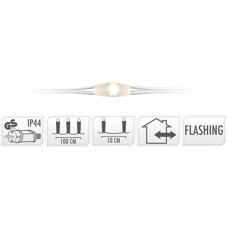Cascadeverlichting met vuurvliegjeseffect - 100 led - warm wit Cascadeverlichting met vuurvliegjeseffect - 100 led - warm wit - Afbeelding 2