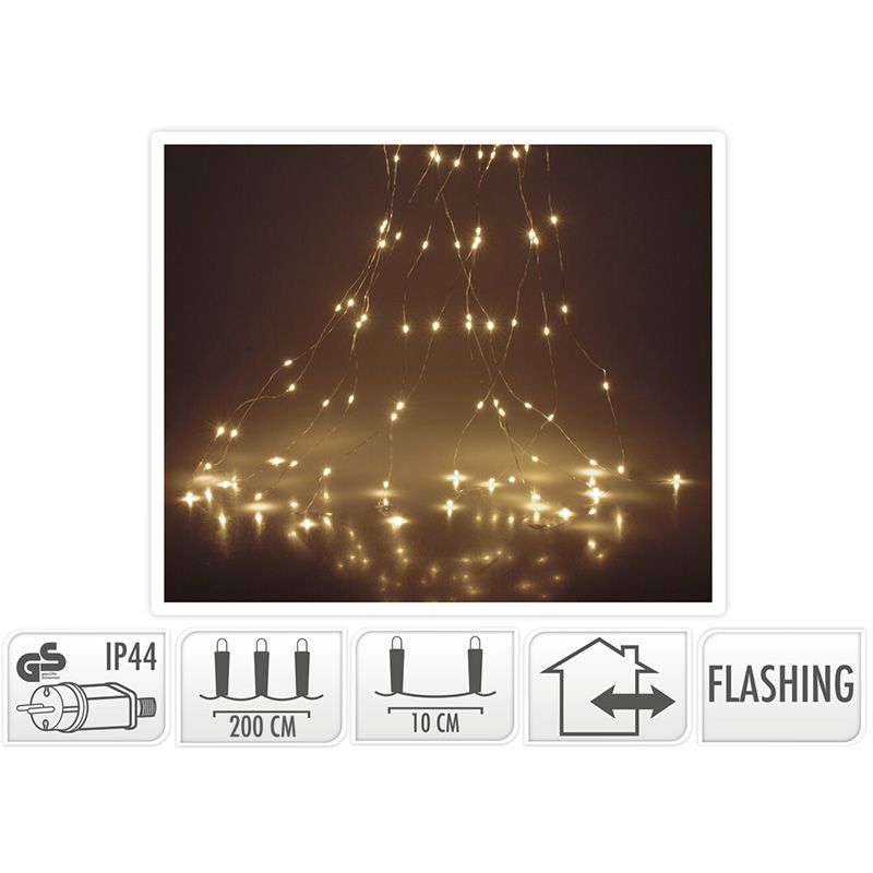 Cascadeverlichting met vuurvliegjeseffect - 200 led - warm wit Cascadeverlichting met vuurvliegjeseffect - 200 led - warm wit