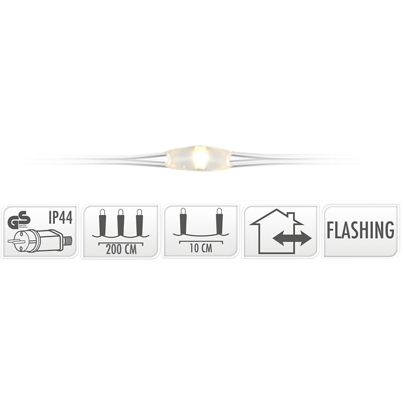 Cascadeverlichting met vuurvliegjeseffect - 200 led - warm wit Cascadeverlichting met vuurvliegjeseffect - 200 led - warm wit - Afbeelding 2