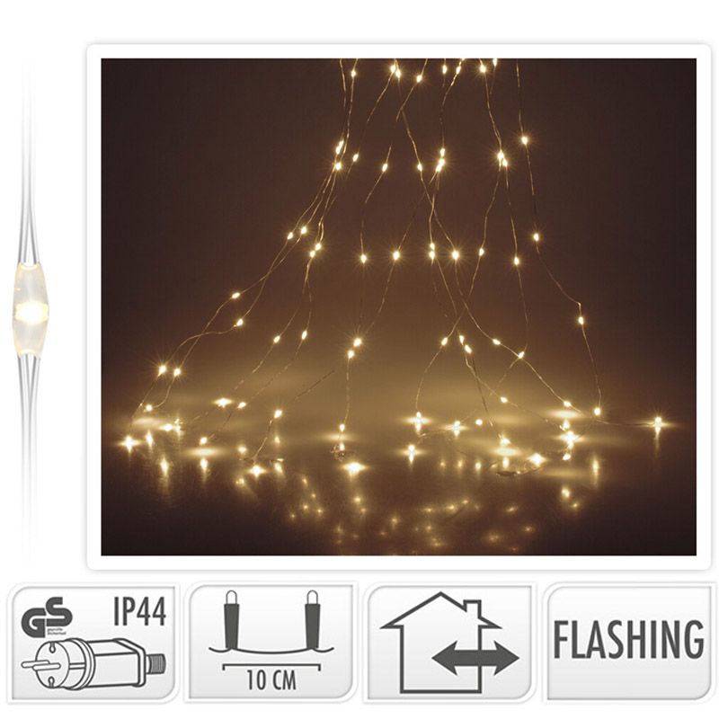 Cascadeverlichting Zilverdraad 300 LED lampjes - met Flash-functie Cascadeverlichting Zilverdraad 300 LED lampjes - met Flash-functie