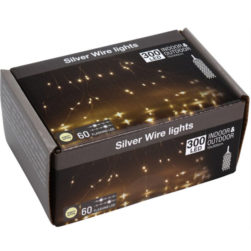 Cascadeverlichting Zilverdraad 300 LED lampjes - met Flash-functie Cascadeverlichting Zilverdraad 300 LED lampjes - met Flash-functie - Afbeelding 4