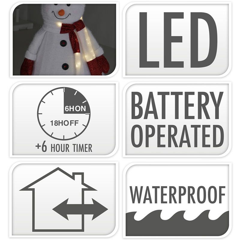Happy Snowman XXL - 140cm - met LED lampjes - met timer - geschikt voor buiten Happy Snowman XXL - 140cm - met LED lampjes - met timer - geschikt voor buiten - Afbeelding 2