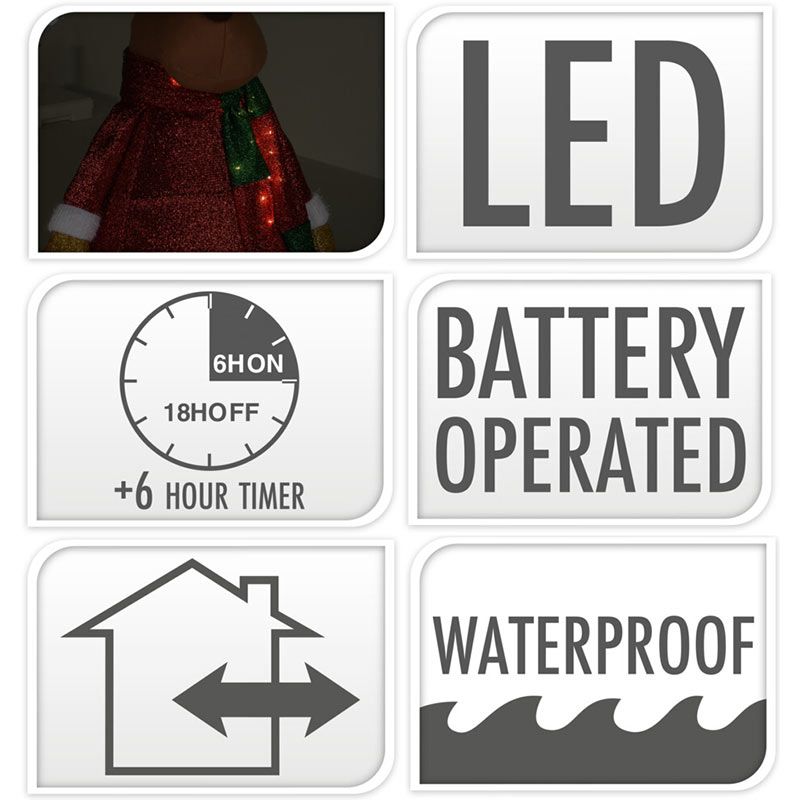 Happy Rendier XXL - 120cm - met LED lampjes - met timer - geschikt voor buiten Happy Rendier XXL - 120cm - met LED lampjes - met timer - geschikt voor buiten - Afbeelding 2