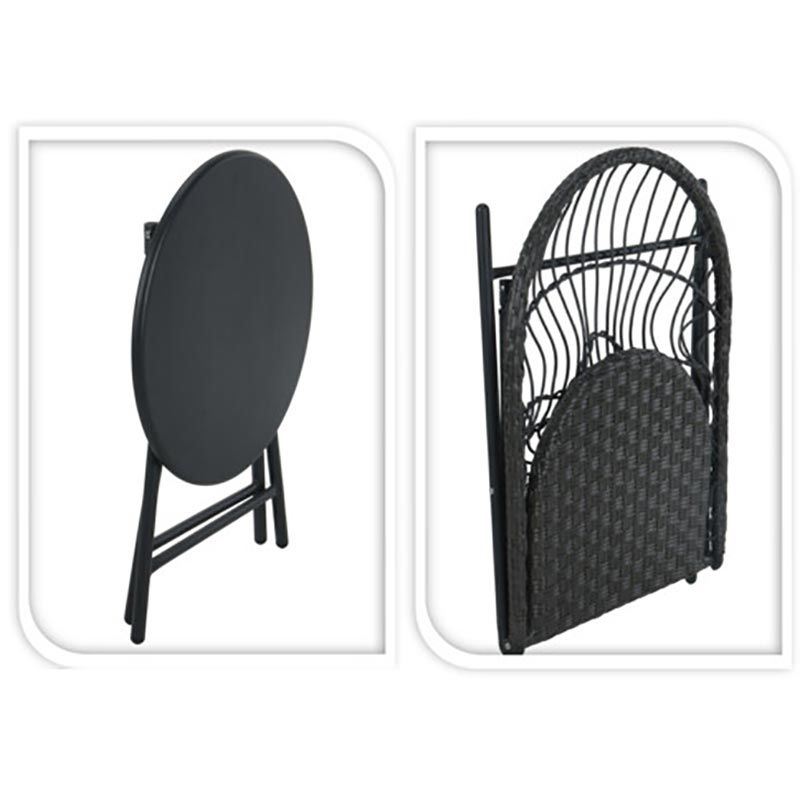Bistroset - 3-Delig - Tuinset met Bijzettafel - Metaal - Vouwbaar Bistroset - 3-Delig - Tuinset met Bijzettafel - Metaal - Vouwbaar - Afbeelding 3