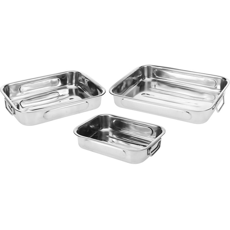 Braadslee - Ovenschalen - RVS - set van 3 Braadslee - Ovenschalen - RVS - set van 3