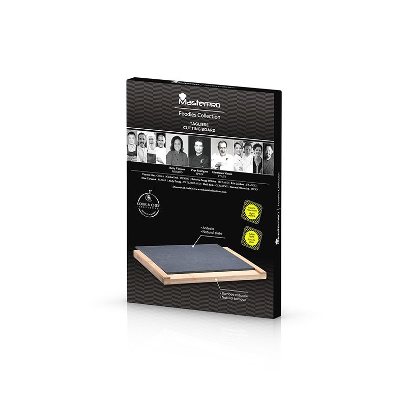Masterpro Snijplank van Leisteen - met bamboe houder Masterpro Snijplank van Leisteen - met bamboe houder - Afbeelding 2