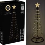 Kerstboom - Vlaggenmast - 150cm - 154 LED - Zwart Frame - Warm Wit