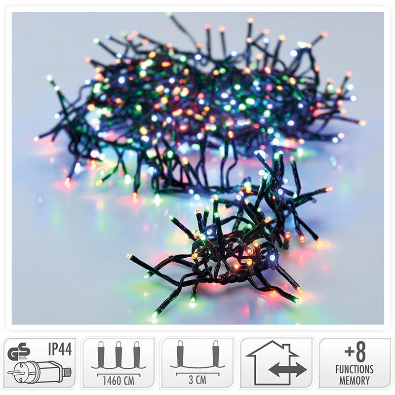 Clusterverlichting - 2016 LED - 14.5m - multicolor Clusterverlichting - 2016 LED - 14.5m - multicolor