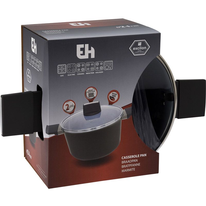 Braadpan met deksel - Ø24cm - aluminium Braadpan met deksel - Ø24cm - aluminium - Afbeelding 2