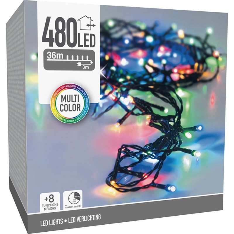 Kerstverlichting 480 led- 36m - multicolor - Timer - Lichtfuncties - Geheugen - Buiten Kerstverlichting 480 led- 36m - multicolor - Timer - Lichtfuncties - Geheugen - Buiten - Afbeelding 3