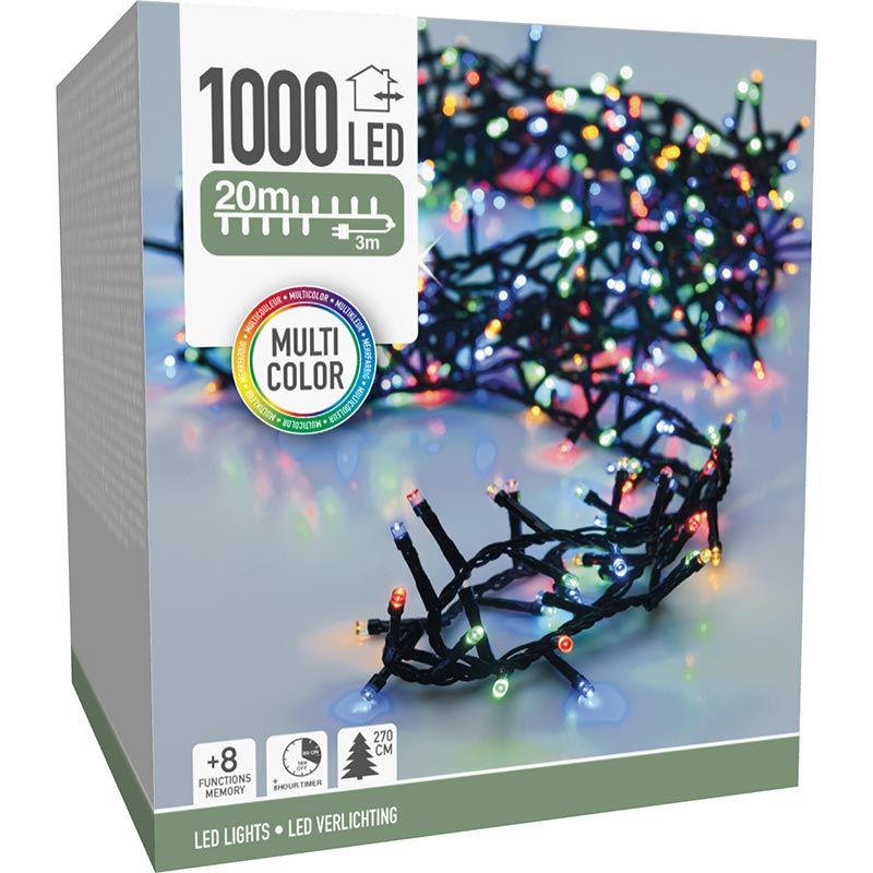 Microcluster - 1000 led - 20m - multicolor - Timer - Lichtfuncties - Geheugen - Buiten Microcluster - 1000 led - 20m - multicolor - Timer - Lichtfuncties - Geheugen - Buiten - Afbeelding 3