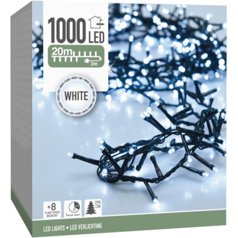 Microcluster - 1000 led - 20m - wit - Timer - Lichtfuncties - Geheugen - Buiten Microcluster - 1000 led - 20m - wit - Timer - Lichtfuncties - Geheugen - Buiten - Afbeelding 2