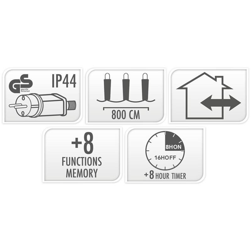Microcluster - 400 led - 8m - three tone traditional - Timer - Lichtfuncties - Geheugen - Buiten Microcluster - 400 led - 8m - three tone traditional - Timer - Lichtfuncties - Geheugen - Buiten - Afbeelding 5