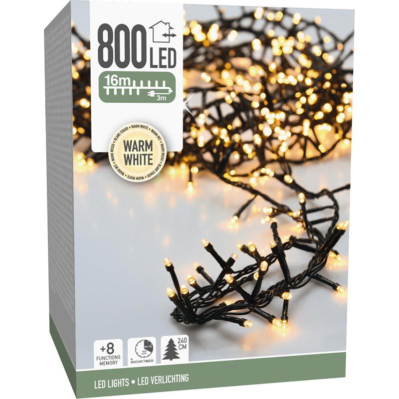 Microcluster - 800 led - 16m - warm wit - Timer - Lichtfuncties - Geheugen - Buiten Microcluster - 800 led - 16m - warm wit - Timer - Lichtfuncties - Geheugen - Buiten - Afbeelding 3