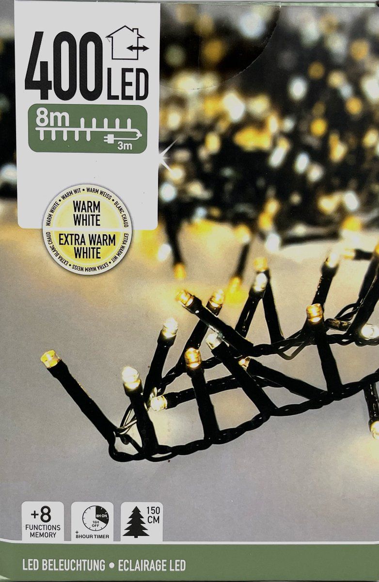 Microcluster - 400 led - 8m - two tone romantic - Timer - Lichtfuncties - Geheugen - Buiten Microcluster - 400 led - 8m - two tone romantic - Timer - Lichtfuncties - Geheugen - Buiten