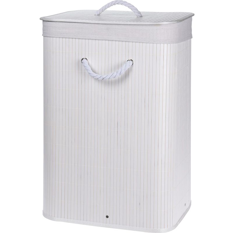Opvouwbare Wasmand - Bamboe - Wit Opvouwbare Wasmand - Bamboe - Wit
