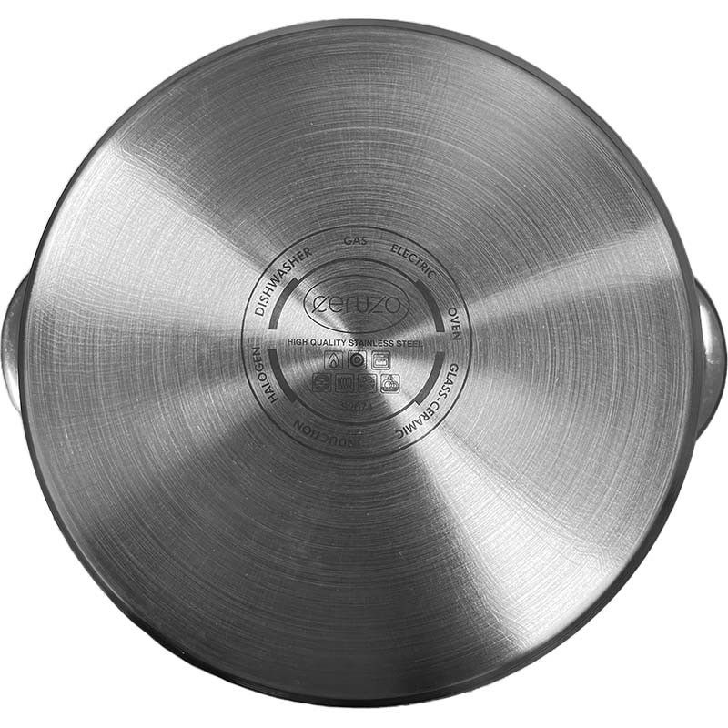 Ceruzo Kookpan - RVS - Ø 24 cm - H 14.5 cm - 6.3 L - alle Warmtebronnen Ceruzo Kookpan - RVS - Ø 24 cm - H 14.5 cm - 6.3 L - alle Warmtebronnen - Afbeelding 2