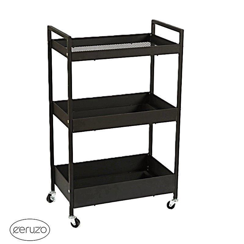 Keukentrolley - 3 Lagen - Metaal - Zwart Keukentrolley - 3 Lagen - Metaal - Zwart