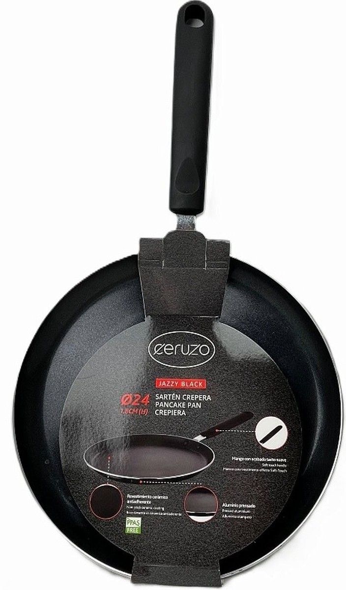 Ceruzo Pannenkoekenpan PFAS vrij - 24 cm - jazzy black Ceruzo Pannenkoekenpan PFAS vrij - 24 cm - jazzy black - Afbeelding 2