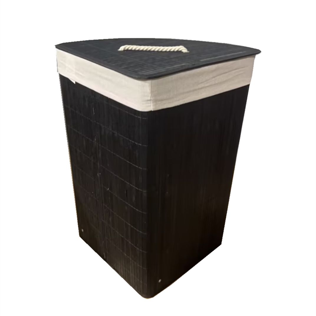 Ceruzo Bamboe Wasmand - Hoek Model - 72L - Zwart Ceruzo Bamboe Wasmand - Hoek Model - 72L - Zwart - Afbeelding 2