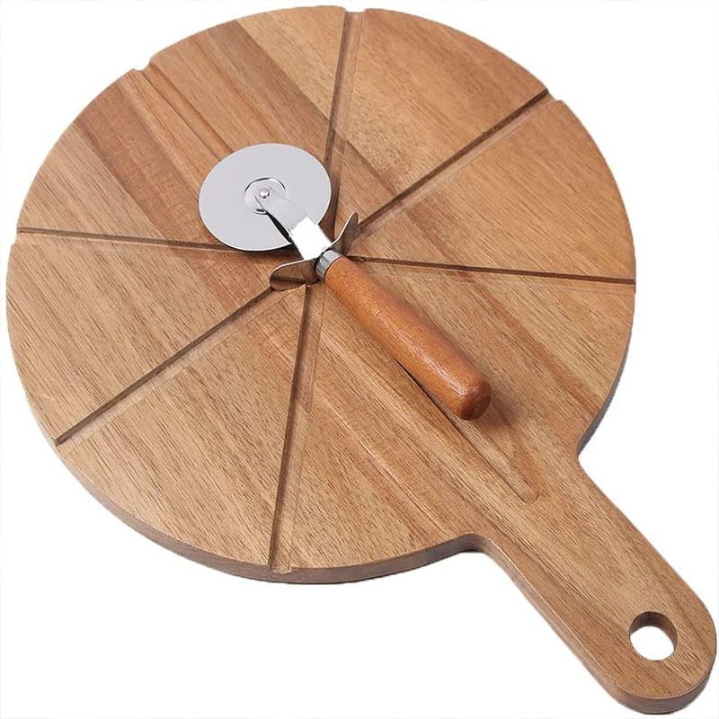 Ceruzo Pizza Snijplank Acaciahout - met Pizzasnijder Ceruzo Pizza Snijplank Acaciahout - met Pizzasnijder