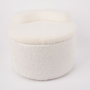 Kinderpoef met Opbergruimte - Wit met Creme